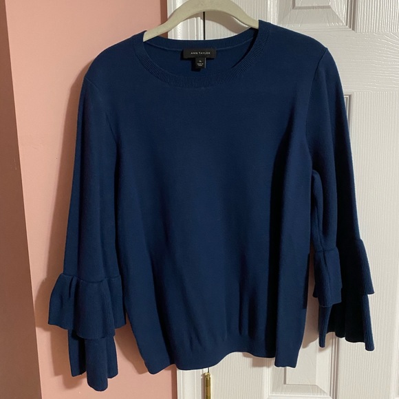 Ann Taylor Ruffle Sleeve Sweater - Picture 1 of 4
